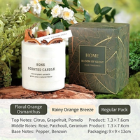 Bougie artisanale en cire de soja style forêt avec parfum de fleur éternelle - Design moderne - Coffret cadeau pour Noël, anniversaire, fêtes