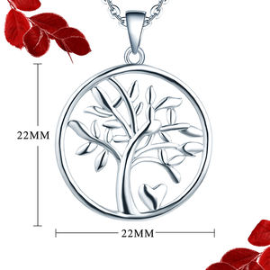 2025 YH JEWELLERY Venta caliente 925 Collar con colgante de árbol de la vida familiar de plata esterlina Regalo para Lalies - Product Image 2