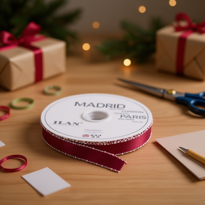 ILAN Nastro Decorativo 2.5Cm 46M Rosso Madrid con Strass - Product Image 2