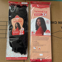 Lot de 3 mèches de cheveux pré-étirées Afro Kinky pour tresses, 250g, 24 pouces, couleur gris, extensions Cuban Twist