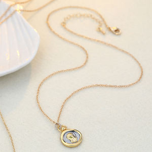 FY joyería de moda inspiración collares del zodiaco astrología piedra natal cera <span class=keywords><strong>sello</strong></span> moneda constelación del zodiaco colgante collar - Product Image 5