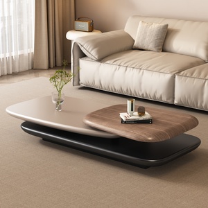 Bàn cà phê xoay Thiết kế Ý sáng tạo nổi hộ gia đình lớn Bàn trà gỗ cao cấp - Product Image 6