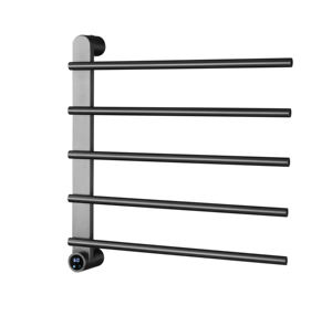 EIOIOL-Porte-serviettes électrique mural <span class=keywords><strong>vintage</strong></span> en acier inoxydable brossé gris métal pliable avec affichage numérique pour hôtels - Product Image 1