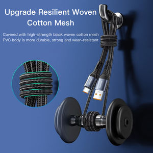 SAMZHE Geflochtenes 66W Schnellladekabel USB-A auf USB-C 6A Schnellladung & Datensynchronisationskabel für Handys Tablets Powerbank - Product Image 4