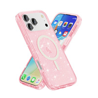 Coque de téléphone magnétique à paillettes motif Terminator antichoc pour iPhone 18 Pro Max 17 16 15 14