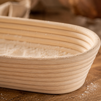 Panier de levage pour boulangerie, vente en gros, OEM, logo personnalisé, paniers ronds et ovales pour programmes de marque privée