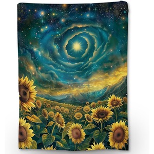Sunflower Flannel <b>Blanket</b> Throw <b>Blanket</b> Nap <b>Blanket</b> Skin Friendly Reversible for Home Office Nap Custom Print Wholesale - Product Image 6