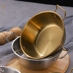 Ciotola di spaghetti istantanei in 304 acciaio inossidabile dorato ciotola di <span class=keywords><strong>vino</strong></span> di riso coreano con manico per Snack di insalata e ciotola per friggere - Product Image 5