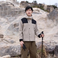 Nouvelle arrivée, veste de montagne décontractée d'automne, coupe-vent, imperméable, à capuche, logo imprimé, col montant, fermeture éclair, fine, pour adultes