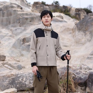 Chaqueta Cortavientos <span class=keywords><strong>Impermeable</strong></span> de Montañismo Casual para Exteriores con <span class=keywords><strong>Capucha</strong></span> y Logo Impreso de Novedad - Product Image 2