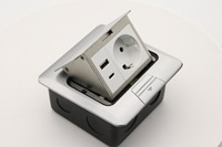 Prise de sol escamotable en aluminium JD03, interrupteur électrique de sol, norme européenne, boîte de prise de sol dissimulée