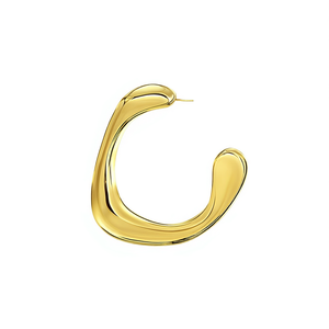 Orecchini a Cerchio E2448 in Oro, Design Minimalista Unisex per Uso Quotidiano, Gioielli Placcati Oro - Product Image 1