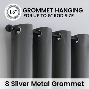 100% màn Polyester/linen cửa sổ hiện đại rèm cửa cho phòng ngủ phòng khách cách nhiệt Grommet đen trở lại valances - Product Image 4