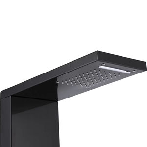 <span class=keywords><strong>Robinet</strong></span> de douche de salle de bain de luxe finition noire/brossée <span class=keywords><strong>robinet</strong></span> mitigeur de <span class=keywords><strong>baignoire</strong></span> à panneau de douche LED, adapté aux manoirs de villa - Product Image 3