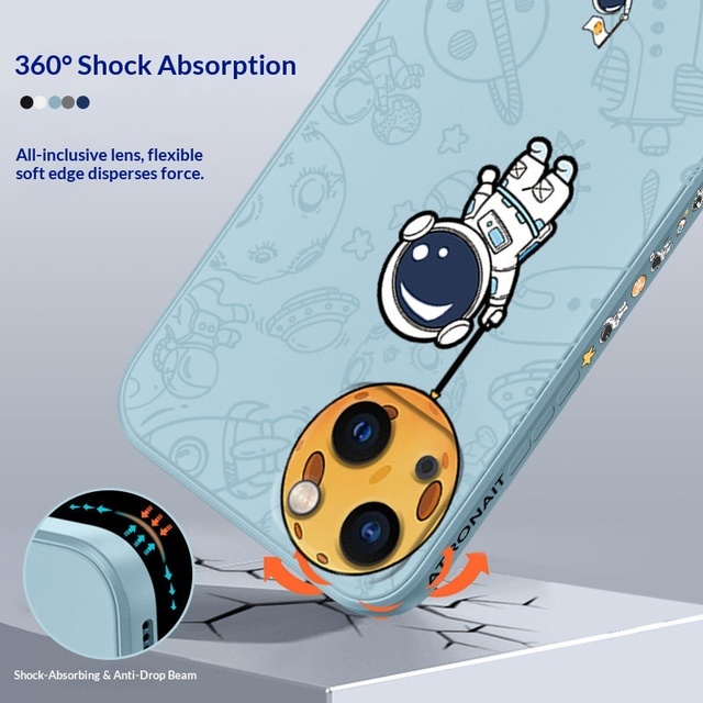For 13 & Pro & Max Liquid Silicone Case with 's Cube Graffiti Design Unique Creativity Ultra-thin Shockproof