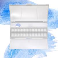 Palette de peinture compacte et légère en plastique à 24 compartiments pour aquarelle et huile, pliable