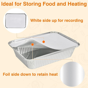 50 100 200 Pack Wholesale Silver Thickened Disposable Aluminum Foil PET Eco-Friendly Food Grade 300ml Takeaway Food Packaging - Product Image 3