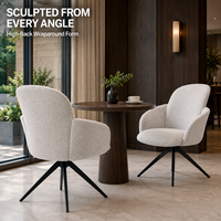 Fauteuil pivotant de luxe en tissu, siège baquet rembourré, chaise de salle à manger avec base pivotante en métal, pour restaurant, hôtel, salle de banquet