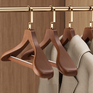 Cintre en bois massif à épaules larges pour vêtements volumineux, cintre antidérapant pour fourrures <span class=keywords><strong>et</strong></span> costumes, cintre élargi, grand cintre - Product Image 3