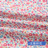 Großhandel Ohne Mindestbestellmenge Organischer Gewebter Blumenmuster-Druck 100% Baumwolle 40s Popelin-Stoff für Kleider und Hemden für Mädchen und Frauen