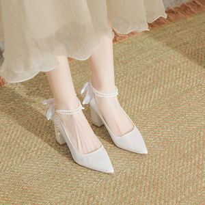 Scarpe da <span class=keywords><strong>Donna</strong></span> Eleganti con Tacco Alto 6-8cm, Sandali da Sposa, Scarpe Taglie Grandi per Feste, Suola in Gomma per Tutte le Stagioni - Product Image 5