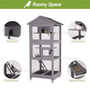 <span class=keywords><strong>Outdoor</strong></span> Houten Custom Grote Vogel Kooi Te Koop Duif Papegaai Volière Met Wielen - Product Image 2