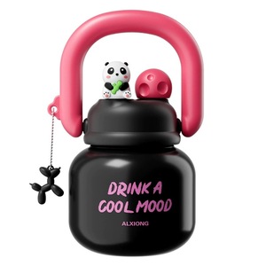 Botella de agua infantil Alxiong de acero inoxidable 316, vaso térmico con asa y pajita para uso escolar - Product Image 5