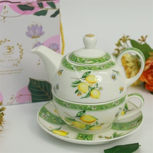 Juego de Café y Té de Porcelana Minimalista Moderno, Una Tetera y Una Taza, Diseño Creativo Encajado, Exquisito <span class=keywords><strong>para</strong></span> el Hogar y la Oficina, Taza y Platillo <span class=keywords><strong>para</strong></span> el Té de la Tarde - Product Image 2