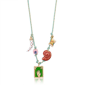 Nuevo Collar de Cuerda Colorido con Conchas y Ojo, de Acero Inoxidable, con Mano de Hamsa y Cuentas de Cristal Vintage, Joyería Boho de Tarot y Playa para Mujer - Product Image 6