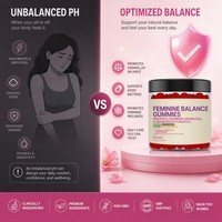 Gommes probiotiques vaginales pour femmes, soutien de l'équilibre du pH, complément à l'ananas et à la canneberge, végétalien, naturel, 30 portions, marque privée