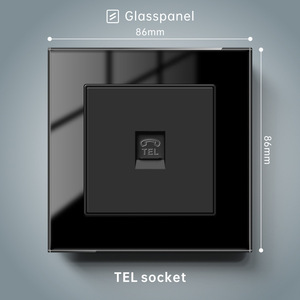 Durable Manual LED Dimming <b>Switch</b> socket with Crystal Glass Panel <b>Single</b> Pole 250V EU Standard White/Black/Grey - Product Image 4