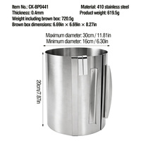 Moule à gâteau rond en acier inoxydable réglable extra haut de 7,87 pouces pour pâtisserie, boulangerie, desserts et outils de cuisson
