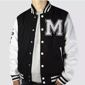 Veste de <span class=keywords><strong>baseball</strong></span> en cuir réversible imperméable brodée pour homme, style décontracté, printemps-automne, meilleure vente, offre ODM - Product Image 1