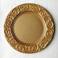 Plateau rond multicolore à usage intensif 3d Vintage Lace Spray Paint Hot Stamping Fruit Bowl Tray Decorative Wedding Charger Plates