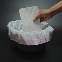 Sacs jetables pour cuvette de lit avec cordon de serrage rose, qualité médicale, étanches et résistants à la déchirure, pour l'hygiène des patients