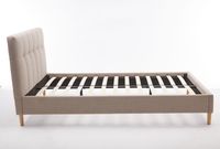Lit double réglable King Queen Size au design tendance avec tête de lit haute et cadre en bois recouvert de tissu