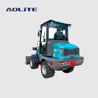 AOLITE E612 CE Mini pelle de jardin de construction à cabine fermée Chargeur électrique sur roues articulées avec climatiseur ALT