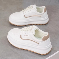Baskets de course blanches à lacets et bout fermé pour femme, à semelle épaisse, légères, pour l'automne, qui aident à affiner la silhouette, très populaires et très tendance