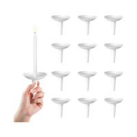 50pcs bougeoirs en plastique blanc réutilisables vigile bougies protecteur goutte à goutte pour les cérémonies de la veille du mariage commémoratif de l'église
