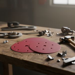 Disco de lija con velcro de 150 mm, 8+1 agujeros, abrasivo de corindón para pulir madera y metal - Product Image 3