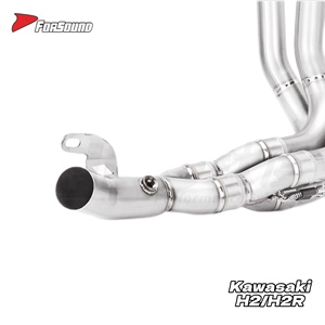 Système d'échappement complet pour moto Kawasaki H2 <span class=keywords><strong>H2R</strong></span> H2SX, <span class=keywords><strong>prix</strong></span> de gros usine Forsound, en titane coloré effet flamme, tuyau de course - Product Image 5