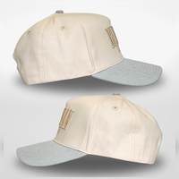 Gorra de béisbol de 5 paneles de sarga de algodón azul 100% personalizada en 2 tonos, gorras deportivas con bordado 3D, logotipo personalizado, gorra de béisbol con marco