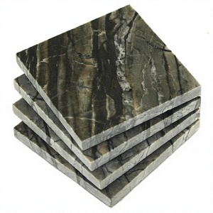 Sous-verre carré moderne en marbre écologique avec design artisanal, diamètre 4 pouces, épaisseur 5 mm - Product Image 1