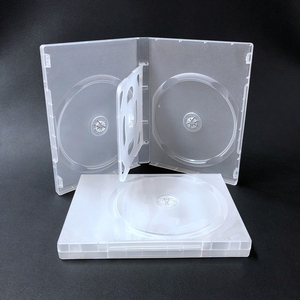 Boîte de rangement pour CD/<span class=keywords><strong>DVD</strong></span>, album multimédia, <span class=keywords><strong>en</strong></span> plastique PP ultra fin de 1,2 mm, plateau intérieur multi-disques, capacité 4-6, transparente, type clamshell - Product Image 1