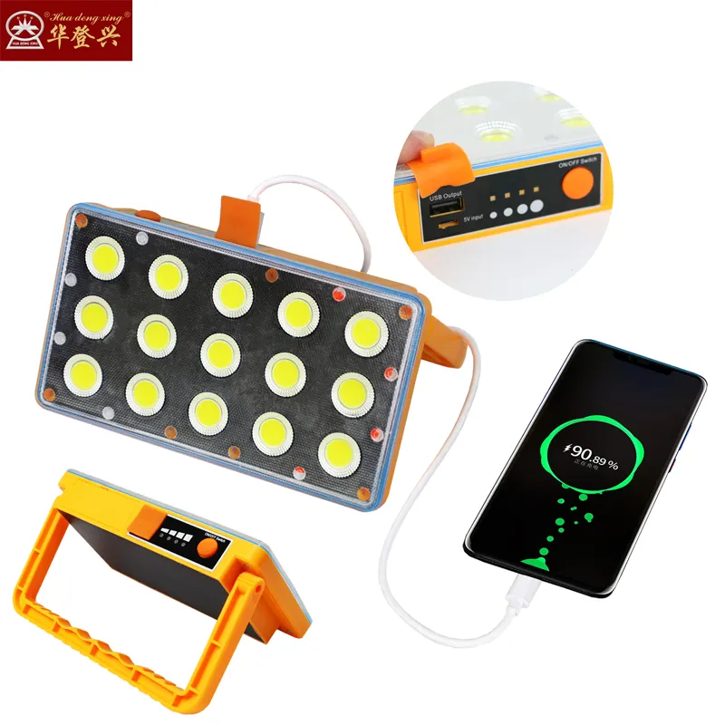 Manufacturer new design USB charge power portable lighting cheap price solar led lamp150w waterproof led out solar flood light