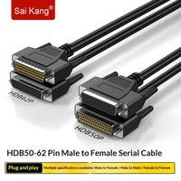 Kabel Port Serial HDB50/62 3-Pin DB62/50-Core Data Male-to-Male/Male-to-Female Ekstensi Kabel Koneksi Industri Dapat Disesuaikan