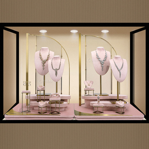 ขาตั้งโชว์เครื่องประดับโลหะสุดหรู ขาตั้งโชว์เครื่องประดับไมโครไฟเบอร์แบบกำหนดเอง ขาตั้งโชว์ต่างหู แหวน กำไลข้อมือ ขาตั้งโชว์เครื่องประดับ - Product Image 4