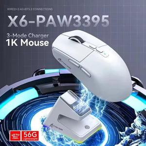 เมาส์เกมมิ่งไร้สาย Attack Shark X6 Tri Mode น้ำหนักเบาเพียง 49 กรัม ดีไซน์ตามหลักสรีรศาสตร์ เซ็นเซอร์ PAW3395 ความละเอียด 26000 DPI แบตเตอรี่ใช้งานได้นาน 200 ชั่วโมง - Product Image 3