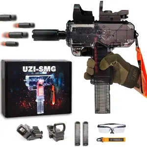 Spielzeug pistole Uzi-SMG Soft Bullet 3 Farben mit 24 Bullets Electric Blaster Gun Toys Automatisches Schieß spiel für Kinder Erwachsene