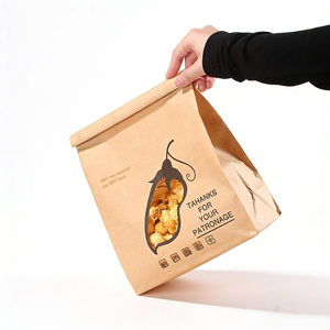 Bolsa de Papel Kraft con Forma Personalizada, Fondo Plano, Cierre con Alambre, Color Marrón Oscuro, Impresión Simple, Apta para Contacto con Alimentos, Logotipo Personalizado, Tamaño OEM - Product Image 1